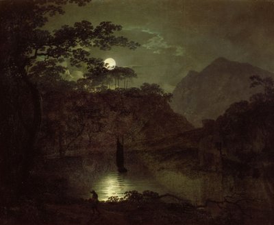 月光の湖、c.1780-82 作： Joseph Wright of Derby